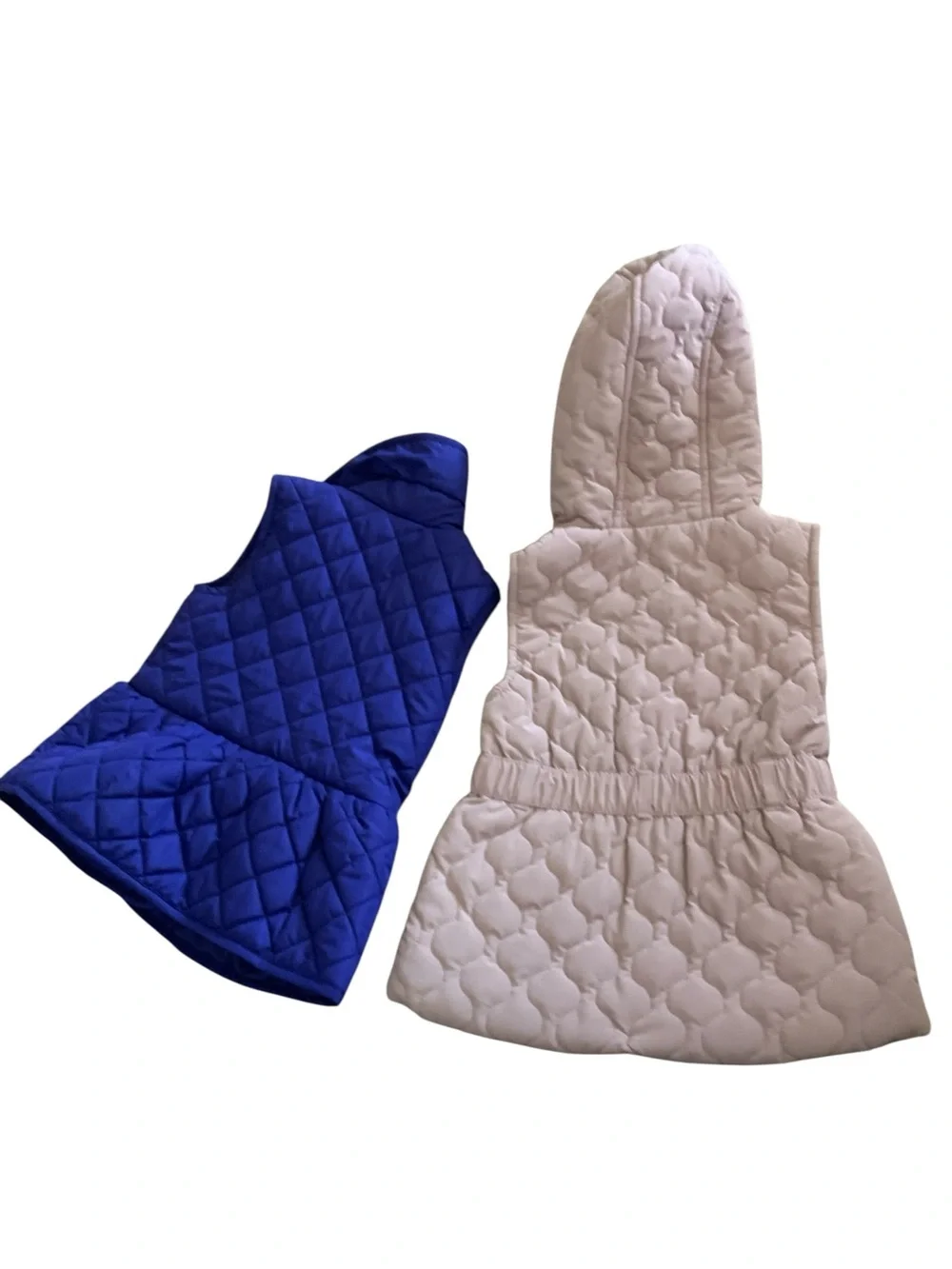 Bundle 2 Calvin Klein Girls' Quilted Hooded Vest - Pink and purple SZ 4
